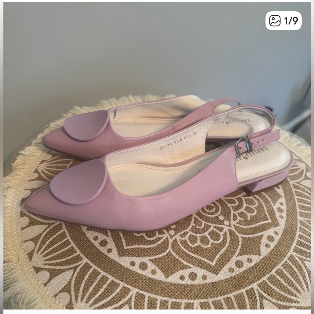 CAPELLI ROSSIE Anthropologie Women's Flats Purple LEATHER Sling Back Size 39
